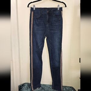 Forever 21 Blue Denim Jeans with Side Stripes Sz 28